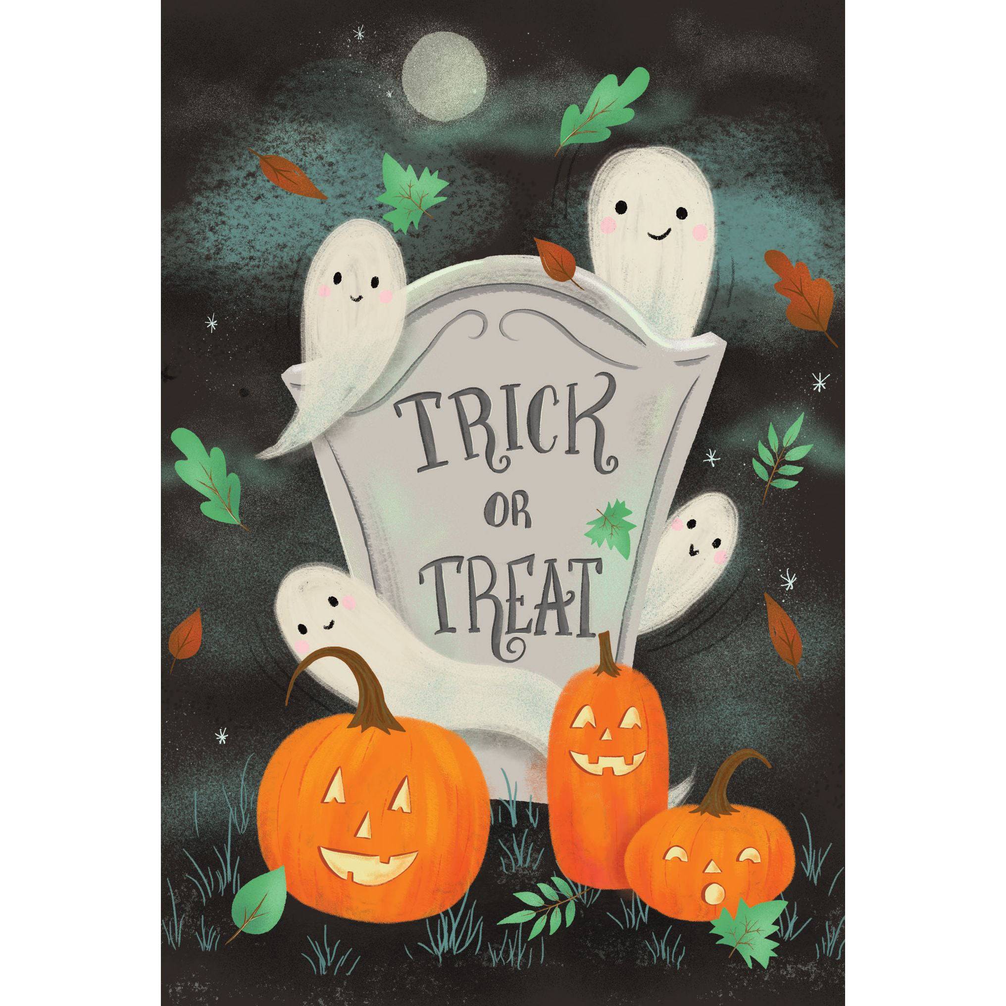 Pictura Tombstone Ghosts Halloween Counter Card featuring spooky ghost illustrations on a cemetery tombstone design.